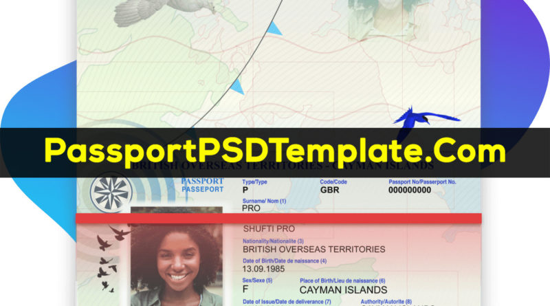 Cayman Island Passport Template PSD Photoshop Editable Drivers License Fake ID Card Maker PayPal Bitcoin