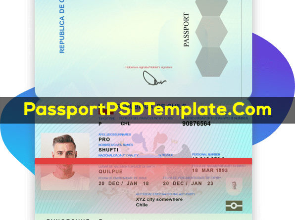 Chile Passport Template PSD Photoshop Editable Drivers License Fake ID Card Maker PayPal Bitcoin