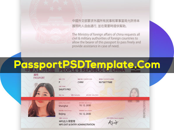 China Passport Template PSD Photoshop Editable Drivers License Fake ID Card Maker PayPal Bitcoin