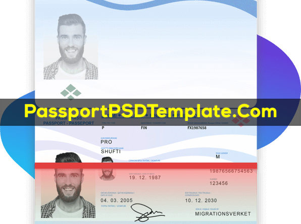 Finland Passport Template PSD Photoshop Editable Drivers License Fake ID Card Maker PayPal Bitcoin