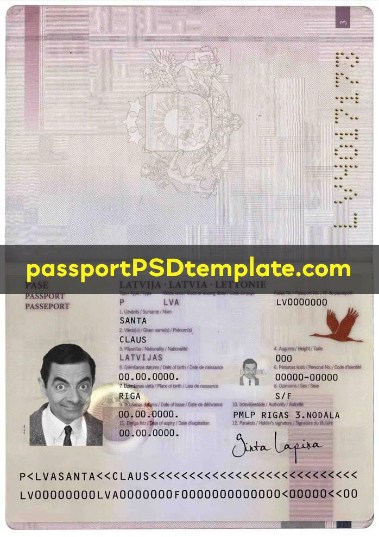 Latvia Passport Template PSD Photoshop Editable Drivers License Fake ID Card Maker PayPal Bitcoin