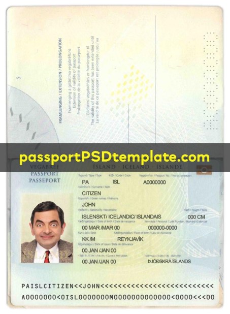 iceland Passport Template PSD Photoshop Editable Drivers License Fake ID Card Maker PayPal Bitcoin_1