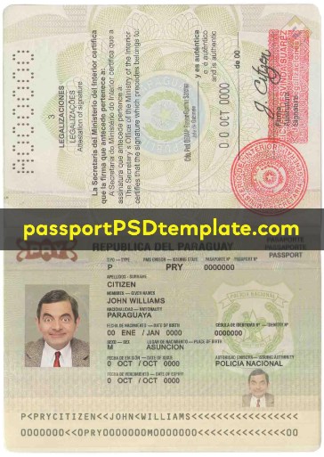 paraguay Passport Template PSD Photoshop Editable Drivers License Fake ID Card Maker PayPal Bitcoin