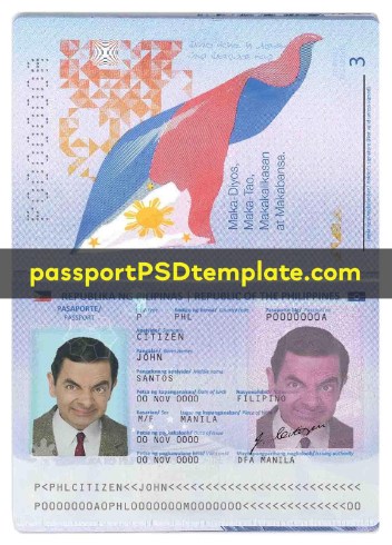 philippines Passport Template PSD Photoshop Editable Drivers License Fake ID Card Maker PayPal Bitcoin