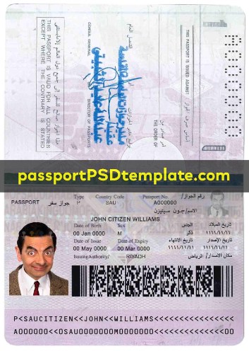 saudi arabia Passport Template PSD Photoshop Editable Drivers License Fake ID Card Maker PayPal Bitcoin